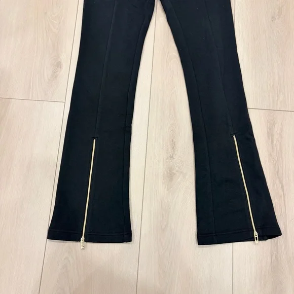 Adidas Originals Women's Track Pants Black Boot cut pant with ankle Gold zip XS - Picture 11 of 16